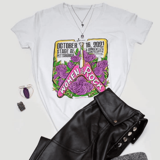 Women Who Rock 2021 Concert Tee - White V-Neck