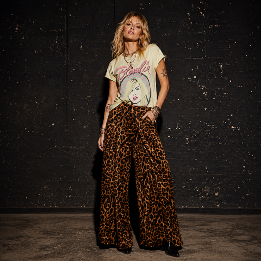 Wide Leg Leopard Trousers