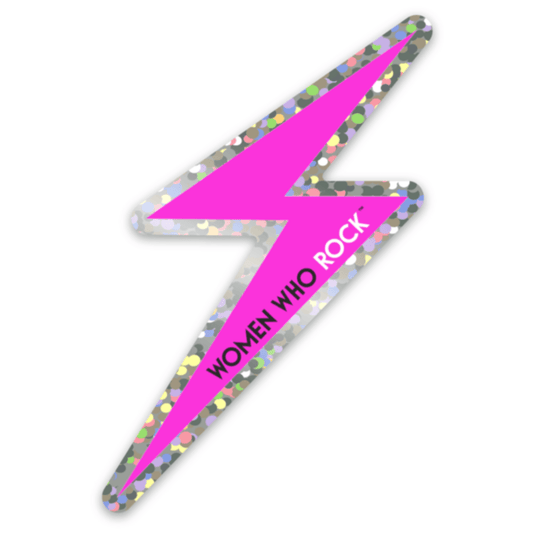 Women Who Rock Glitter Lighting Bolt Sticker