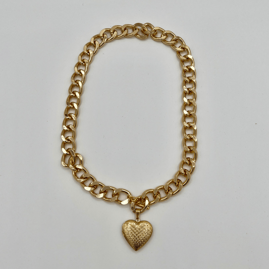 Gold Heart Locket Necklace