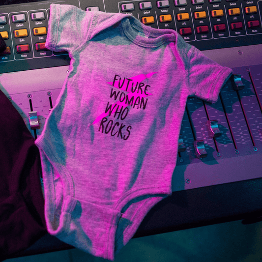 Baby Future Woman Who Rocks - Grey - Women Who Rock