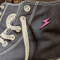 Load image into Gallery viewer, Lightning Bolt Matte Pink Pin - Women Who Rock