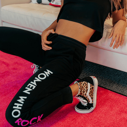 WWR JOGGER SWEATPANTS - Black x Electric Pink