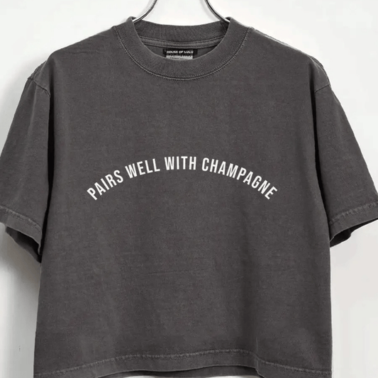 'Pairs Well With Champagne' Cropped Tee