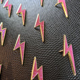 Load image into Gallery viewer, Lightning Bolt Pink Glitter Pin - Women Who Rock