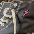 Load image into Gallery viewer, Lightning Bolt Matte Pink Pin - Women Who Rock