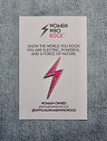 Load image into Gallery viewer, Lightning Bolt Pink Glitter Pin - Women Who Rock