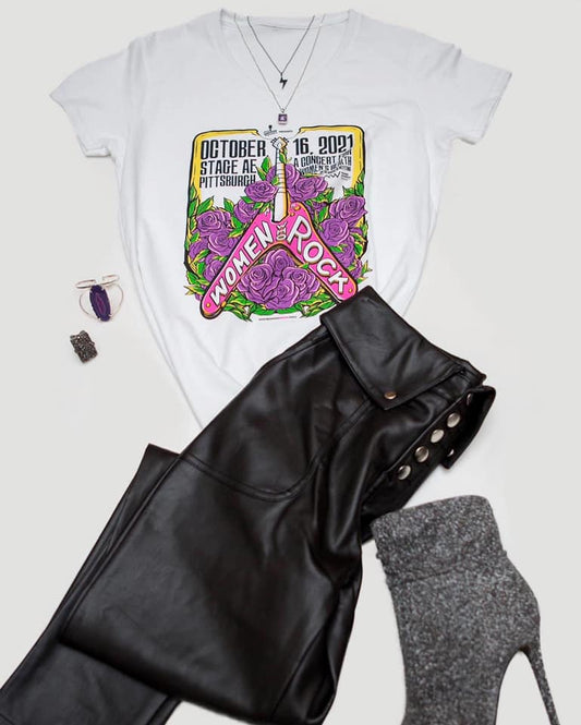 Women Who Rock 2021 Concert Tee - White V-Neck