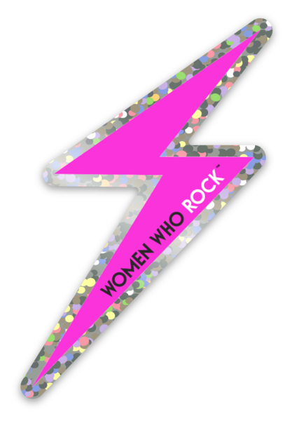 Women Who Rock Glitter Lighting Bolt Sticker