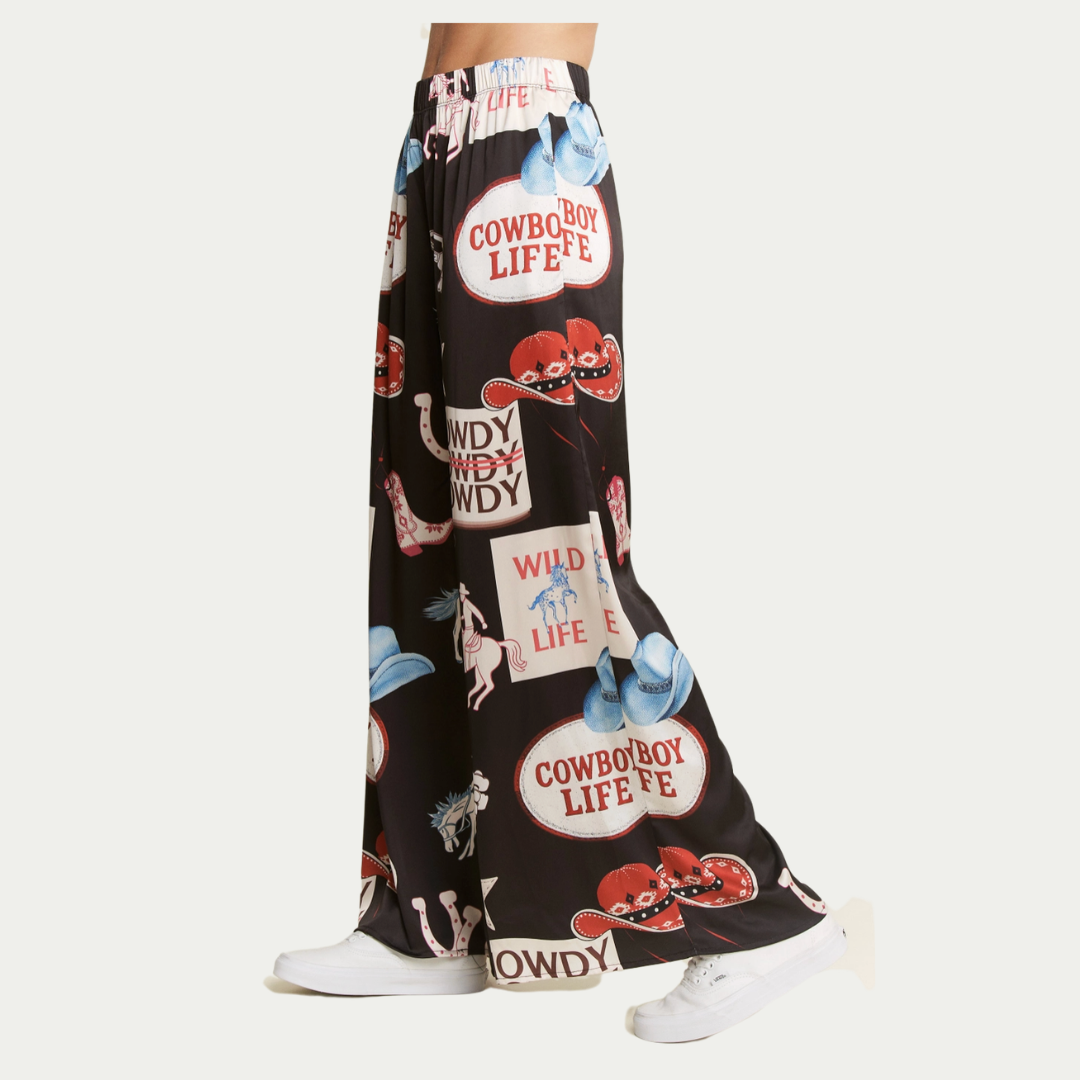 Cowgirl Satin Graphic Trousers