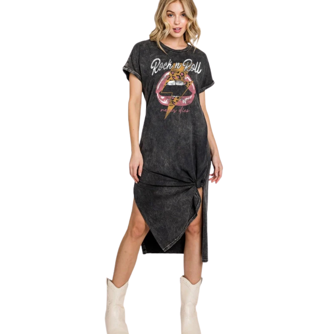Rock & Roll Never Dies Graphic Dress