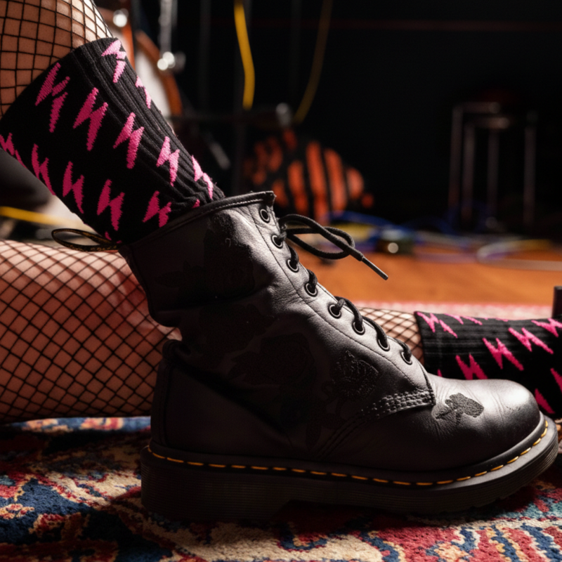 Women Who Rock Lightning Bolt Socks