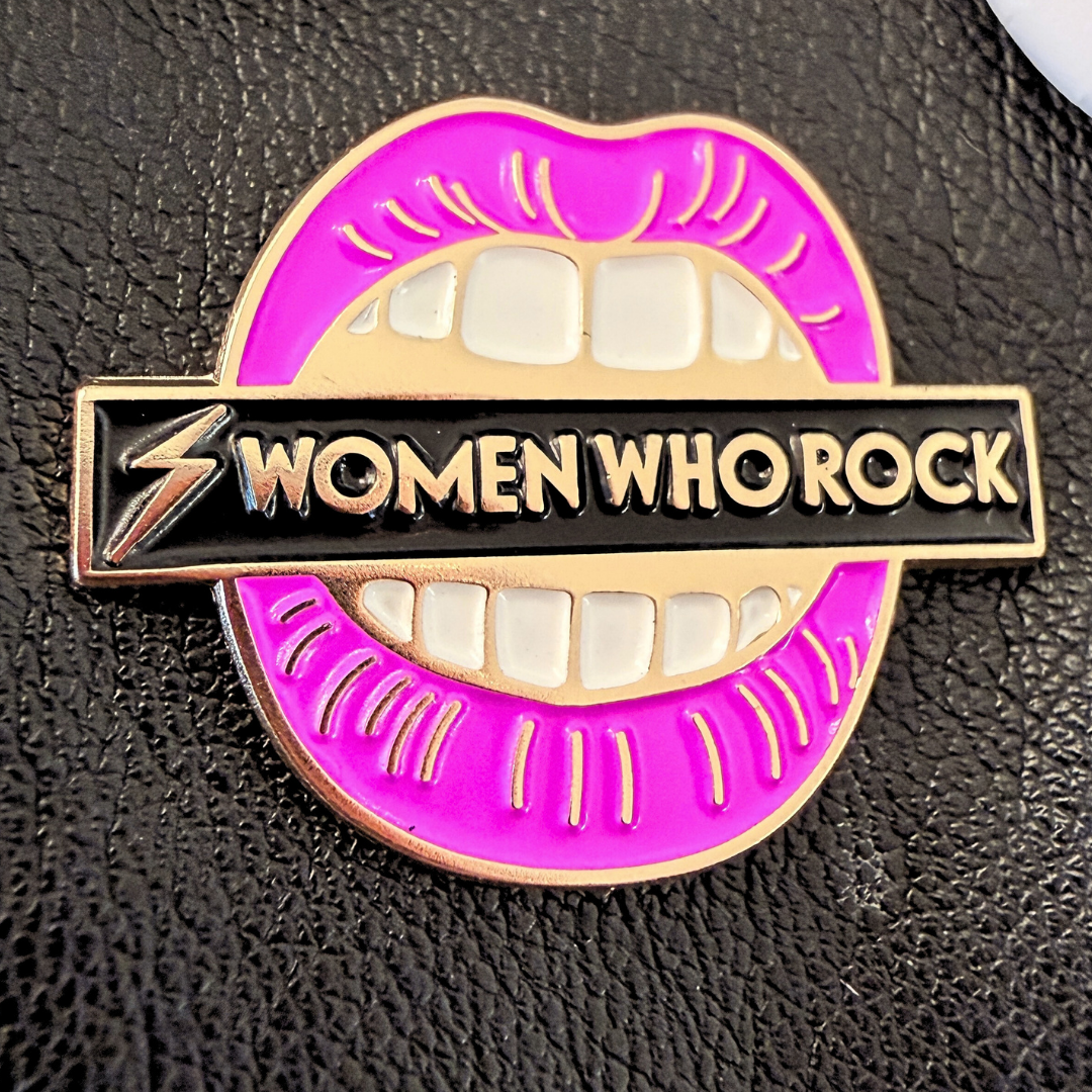 Women Who Rock Bite Back Enamel Pin