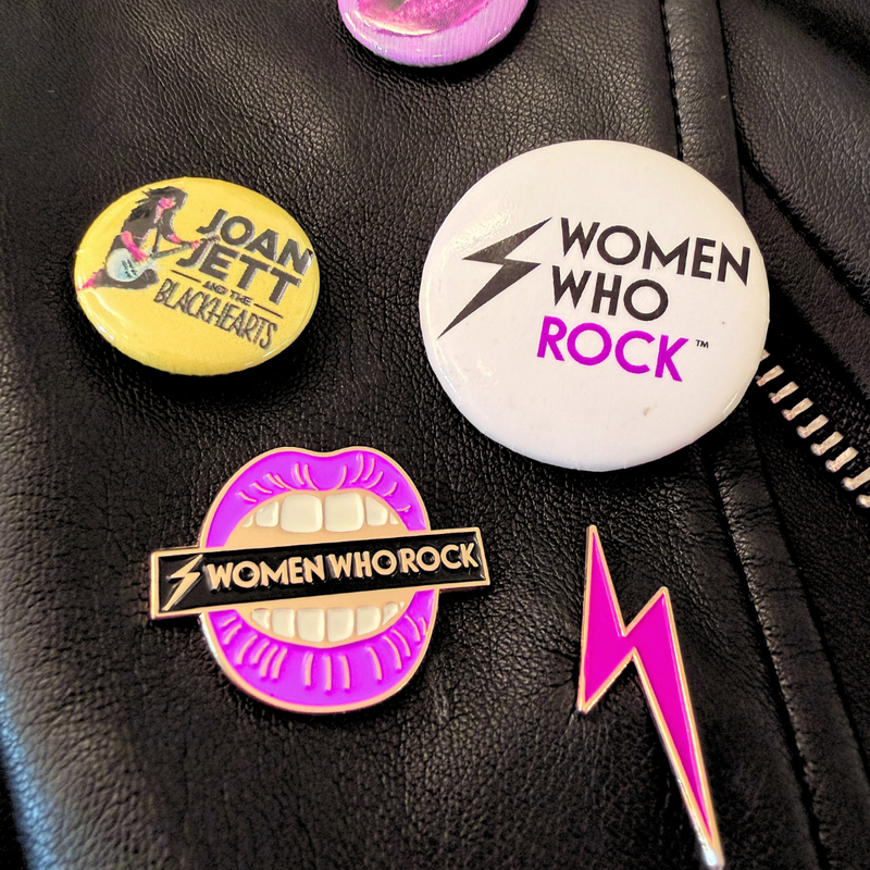 Women Who Rock Bite Back Enamel Pin