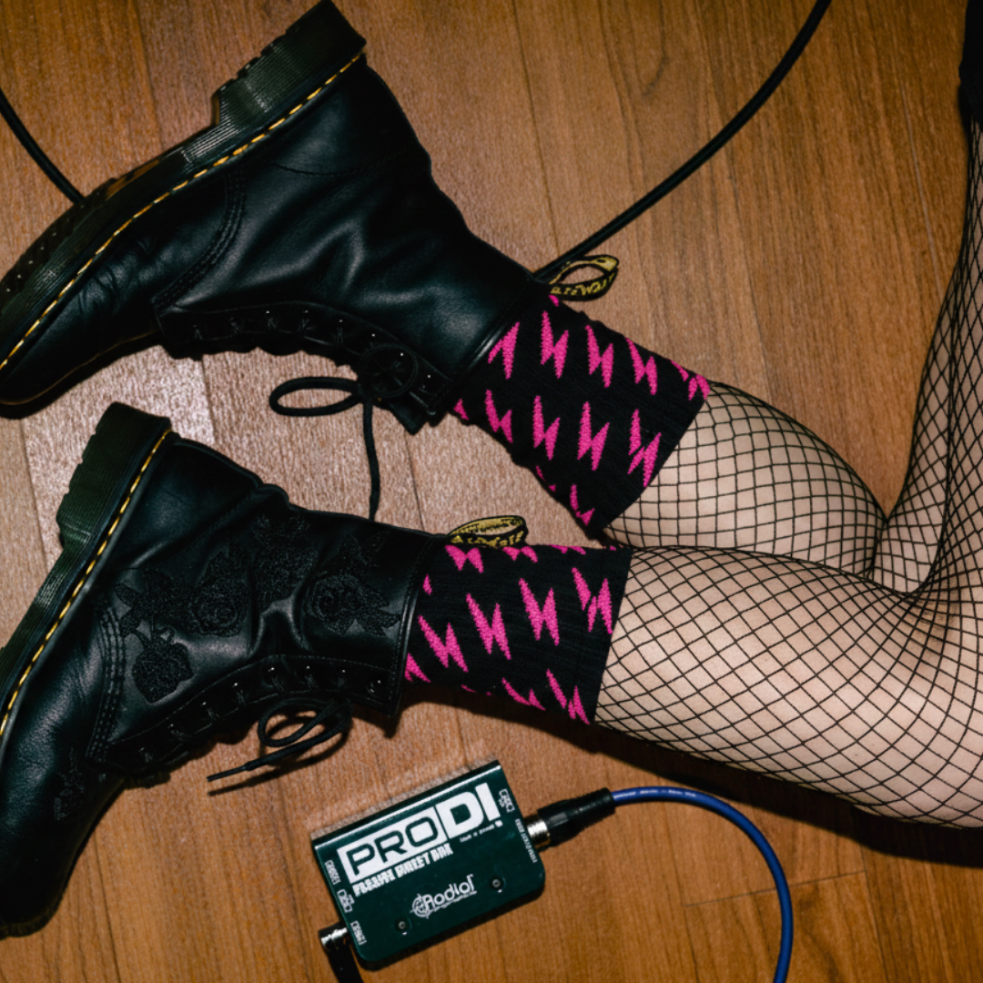 Women Who Rock Lightning Bolt Socks
