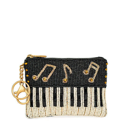 Beaded Piano & Notes Coin Purse