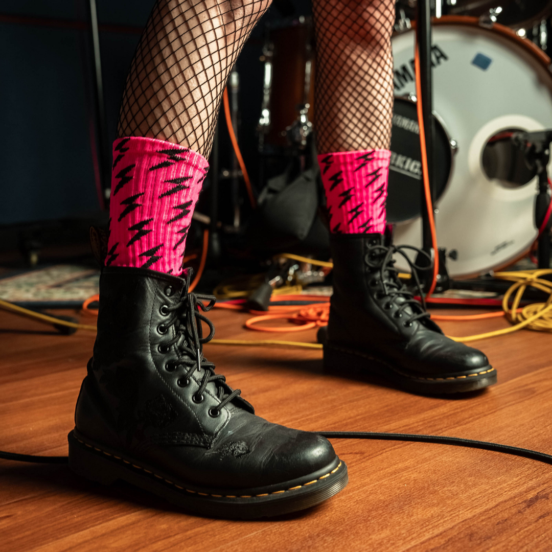 Women Who Rock Lightning Bolt Socks