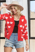 Fuzzy Heart Cardigan