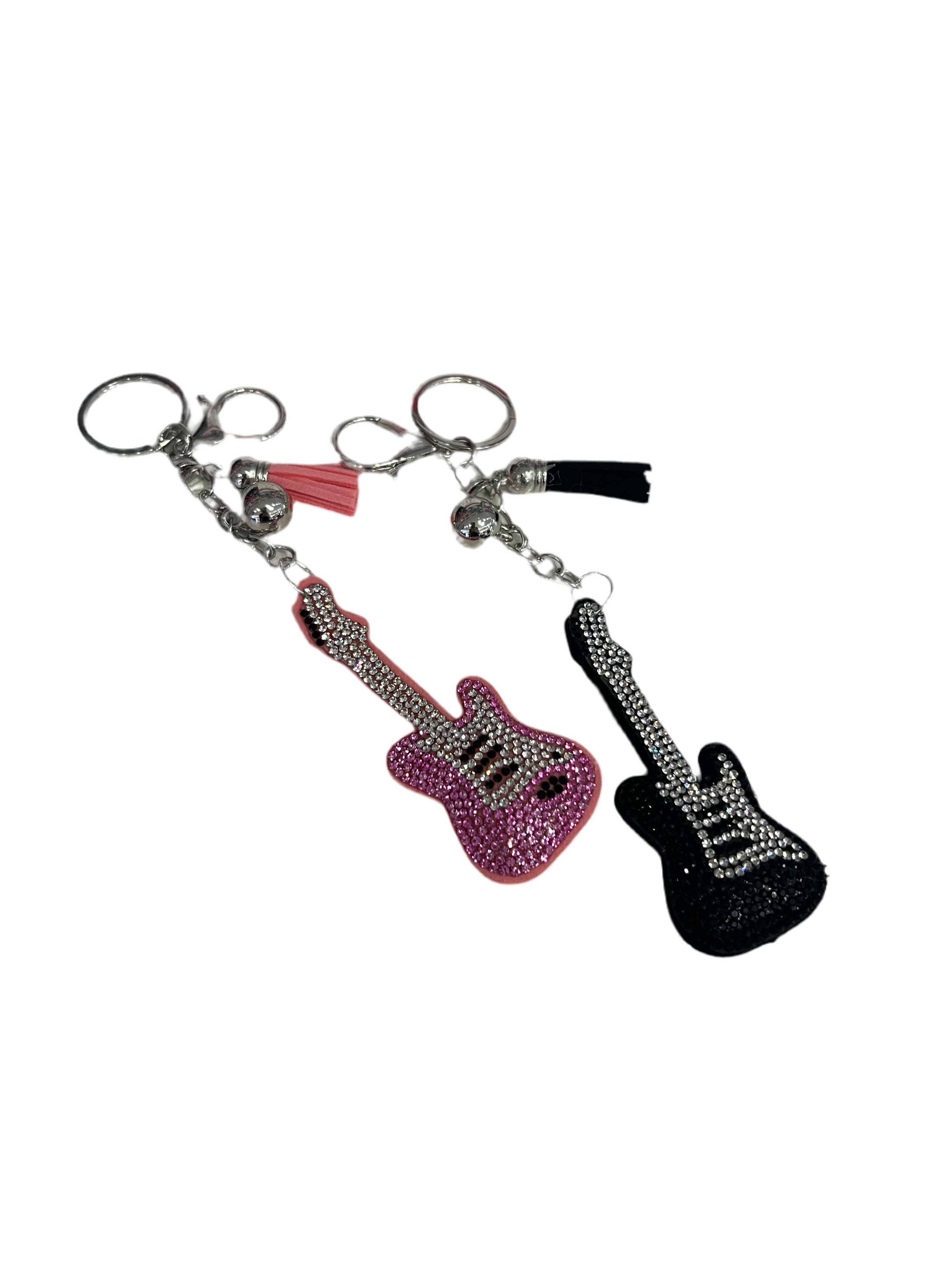 Guitar Rhinestone Keychain