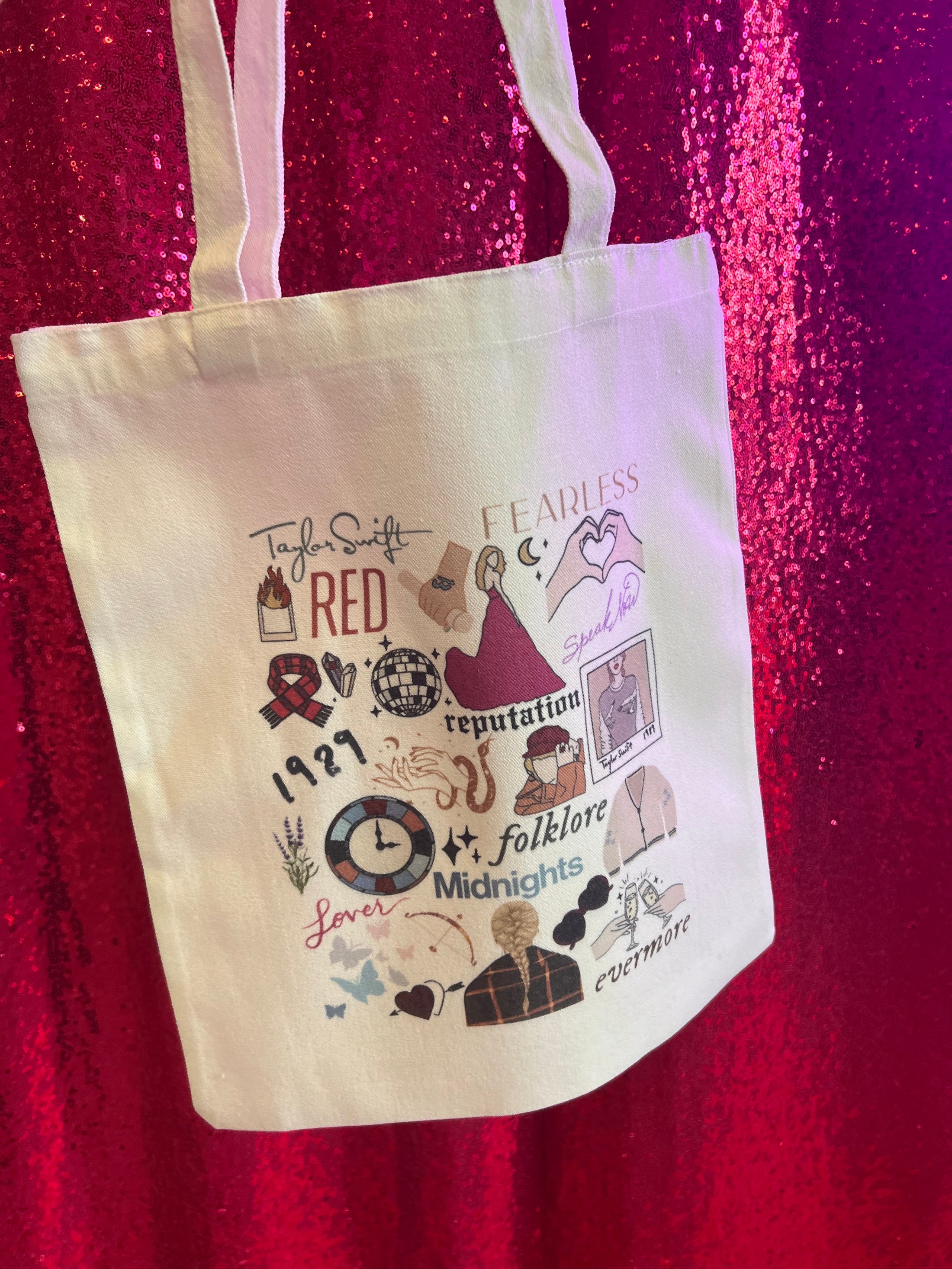 Taylor Album Eras Tote Bag