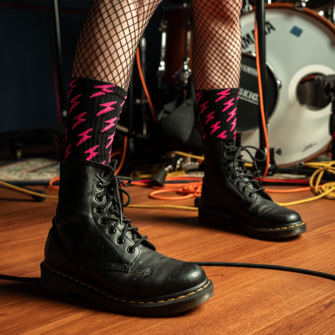 Women Who Rock Lightning Bolt Socks