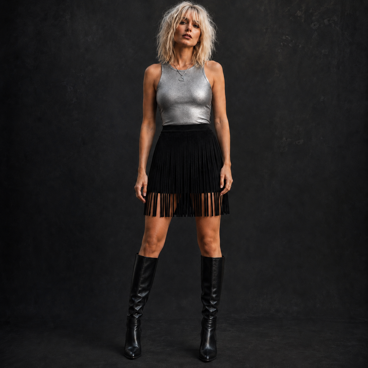 Fringe Is The New Black Mini Skirt