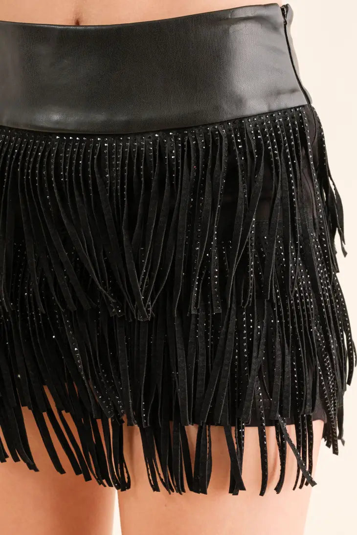 Fringe Studded Short