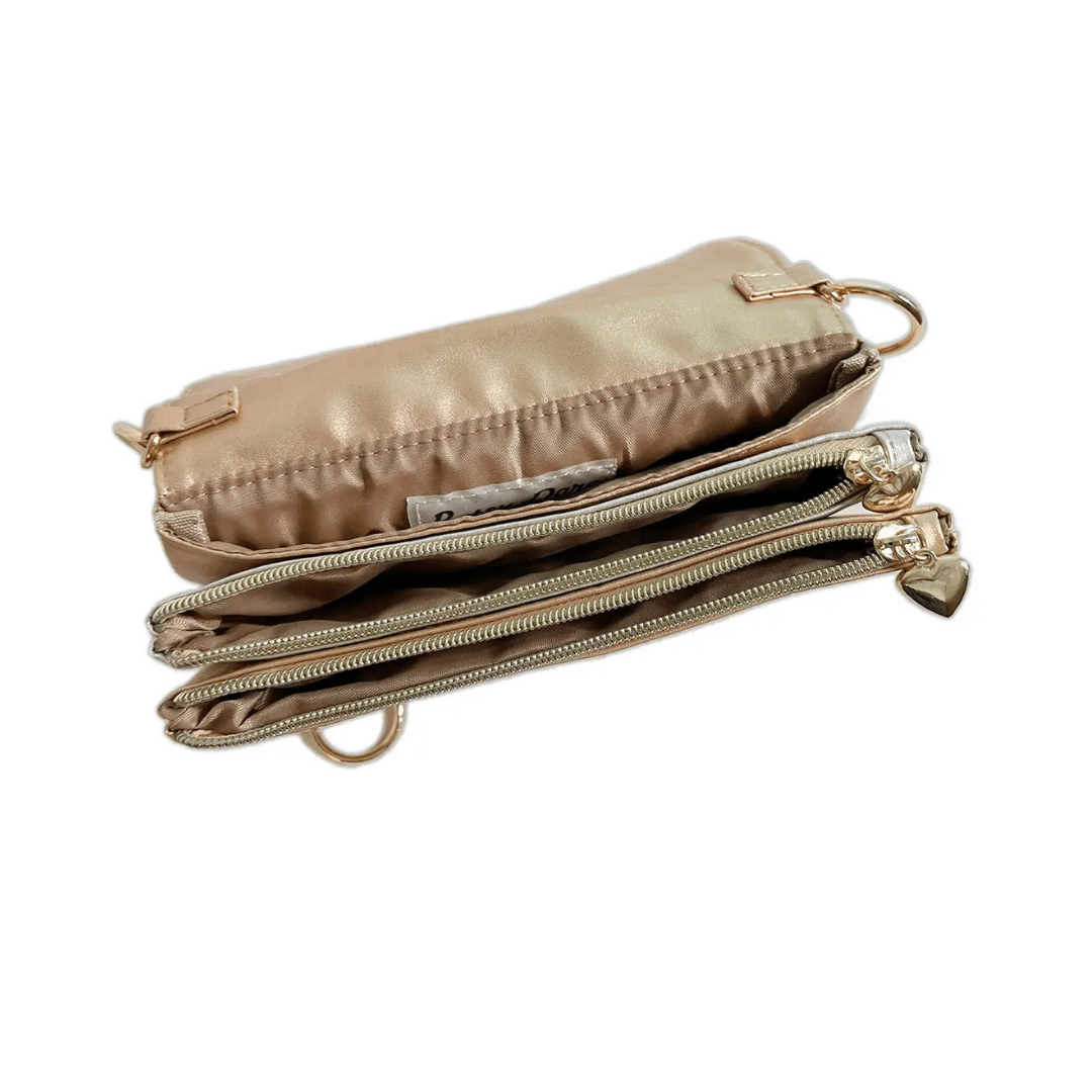 Lightning Bolt Convertible Clutch in Gold + Silver
