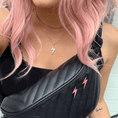 Load image into Gallery viewer, Lightning Bolt Pink Glitter Pin - Women Who Rock
