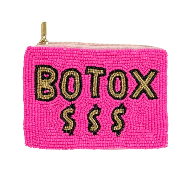 Botox Money Beaded Zip-Up Pouch
