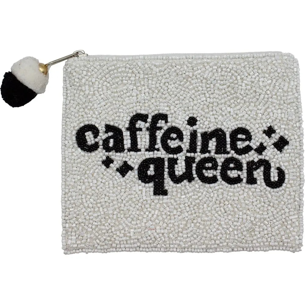 Caffeine Queen Beaded Pouch - Women Who Rock