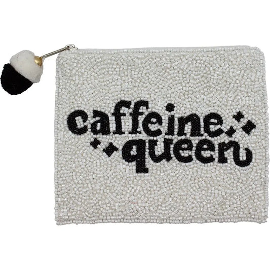 Caffeine Queen Beaded Pouch - Women Who Rock
