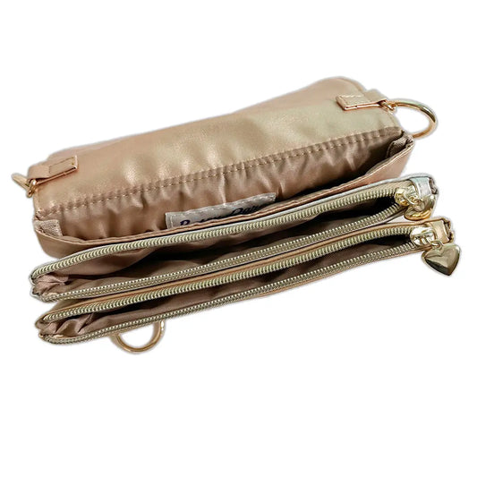 Lightning Bolt Convertible Clutch in Gold + Silver