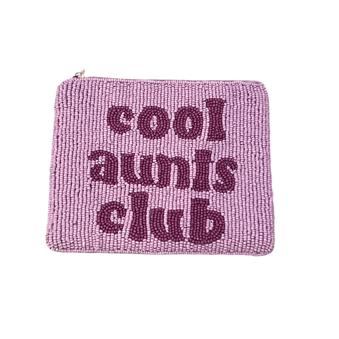 Cool Aunts Club Beaded Pouch
