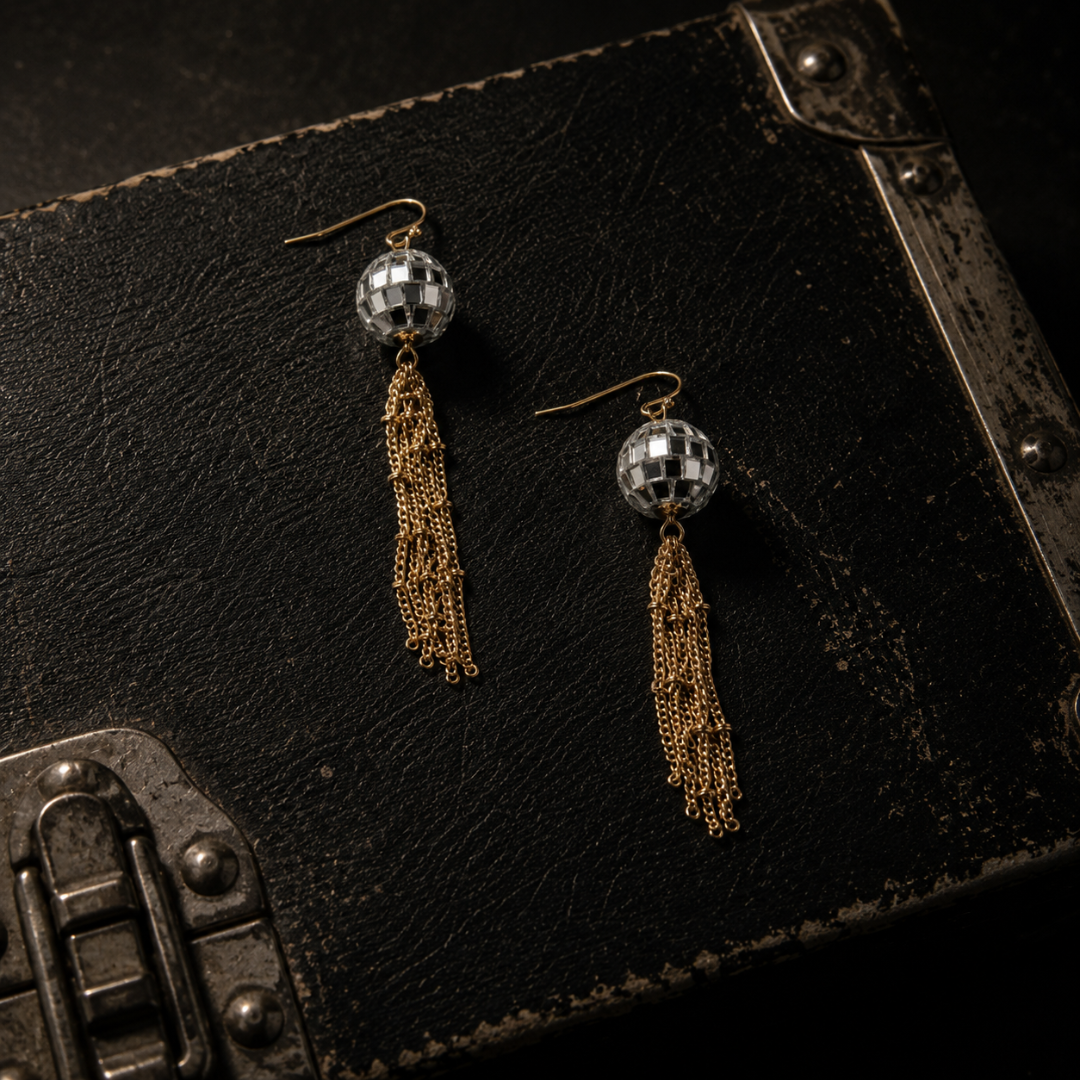 Disco Ball Tassel Earrings