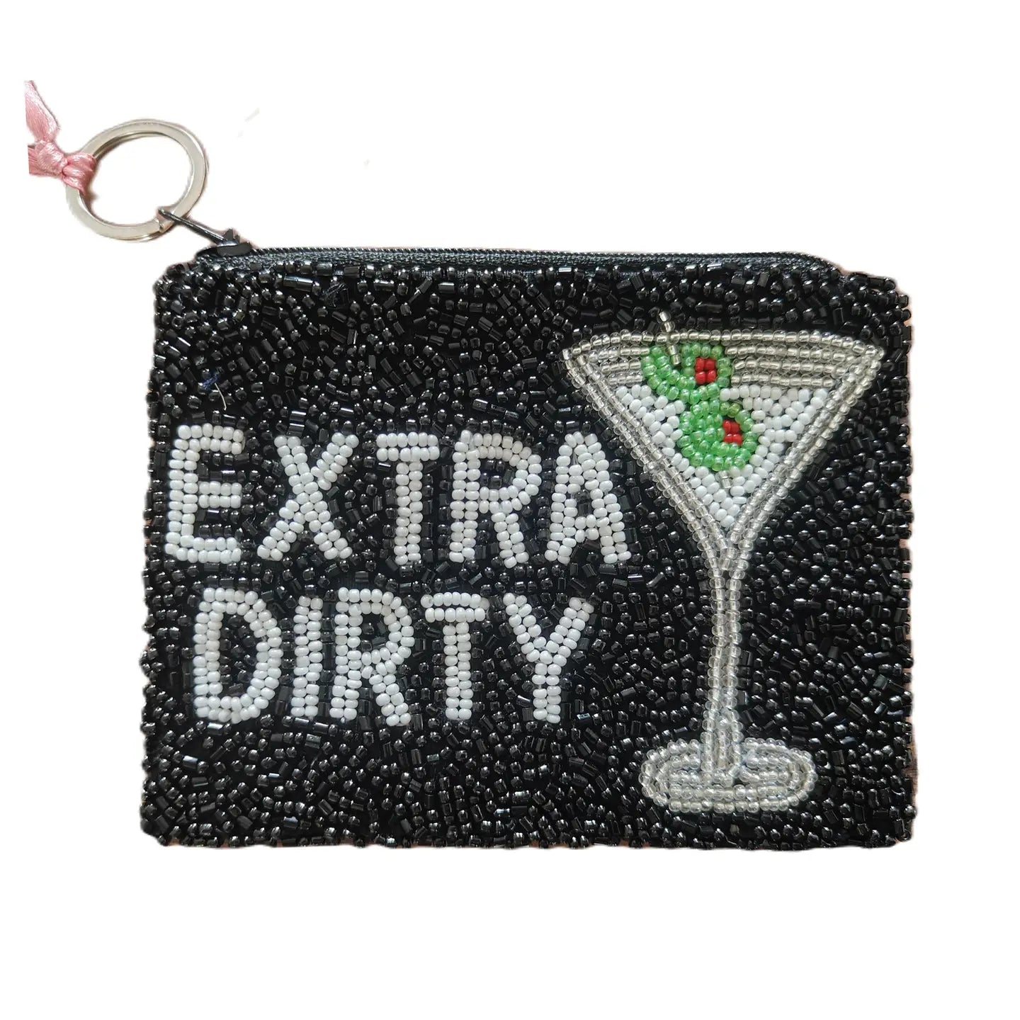 'Extra Dirty' Martini Beaded Pouch