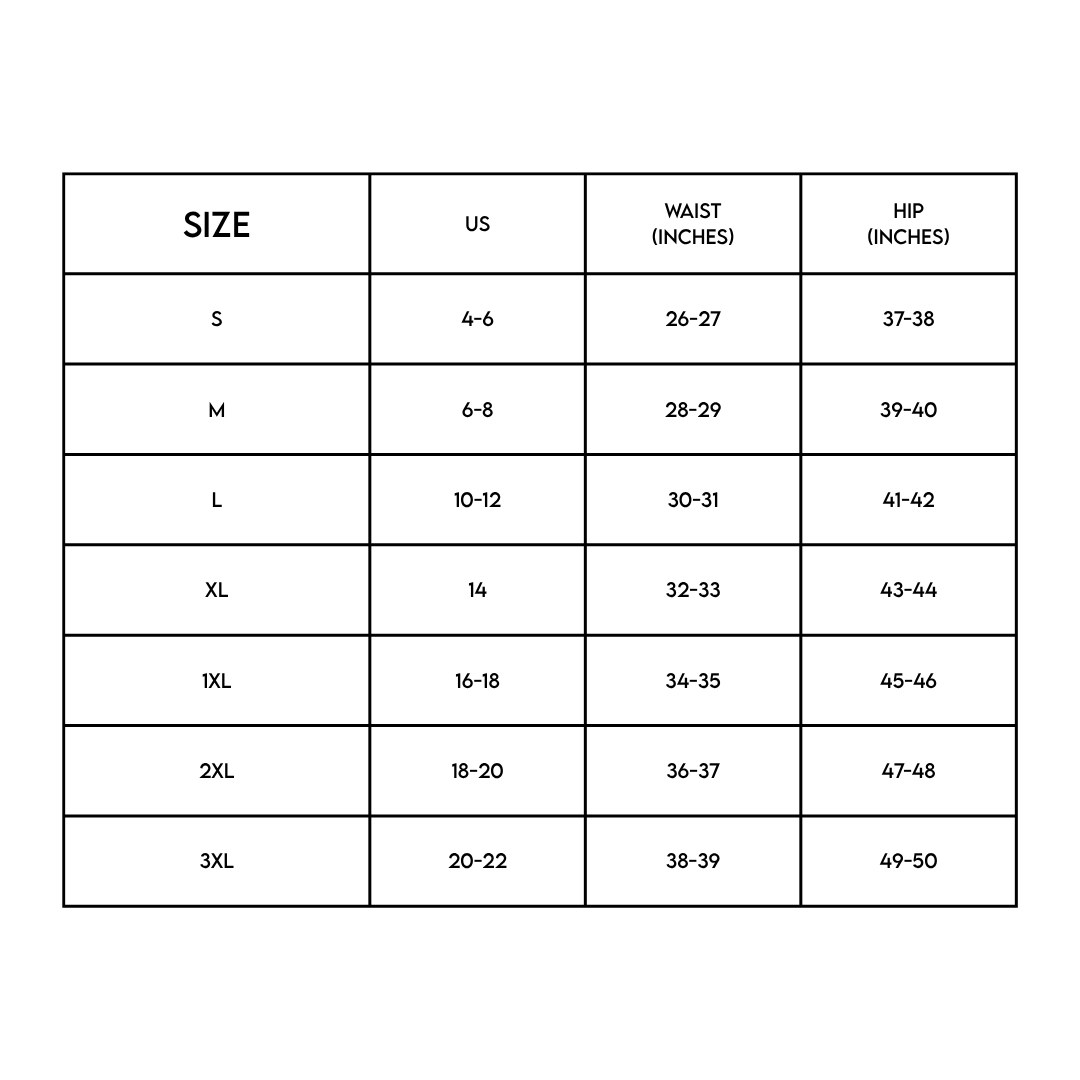 Icon Sheer Lace Maxi Shorts size chart