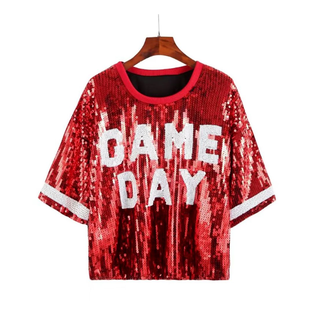 Game Day Sequin Crop Top - Women Who Rock