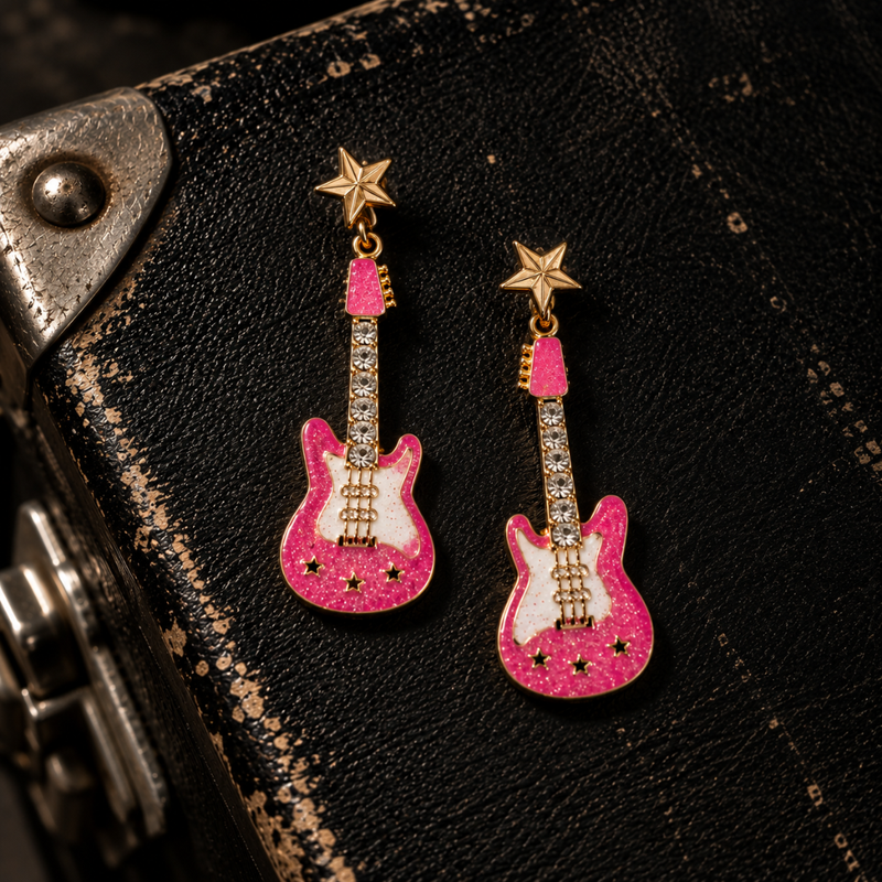 Rockstar Guitar Stud Earrings