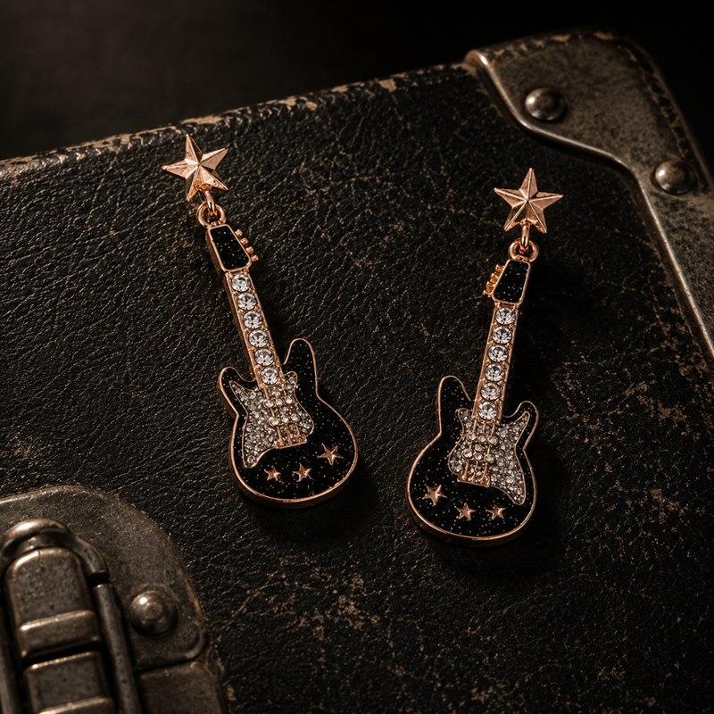 Rockstar Guitar Stud Earrings