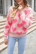 Light Pink Knit Heart Sweater