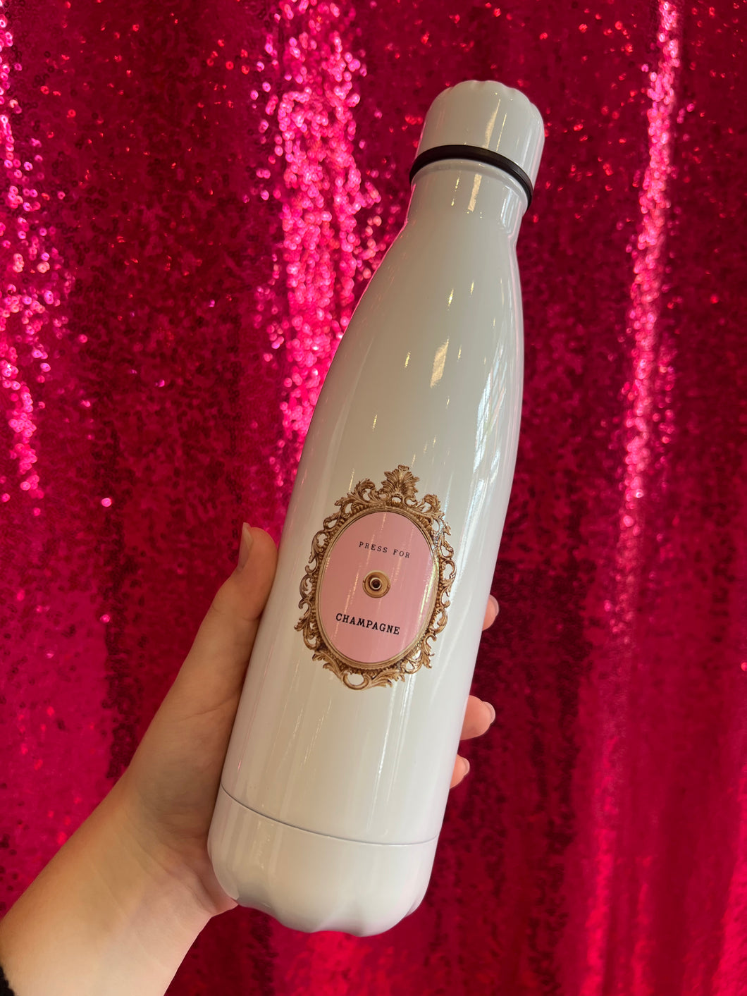 Press for Champagne Water Bottle