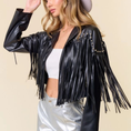 Load image into Gallery viewer, Rockstar Fringe Faux Leather Jacket
