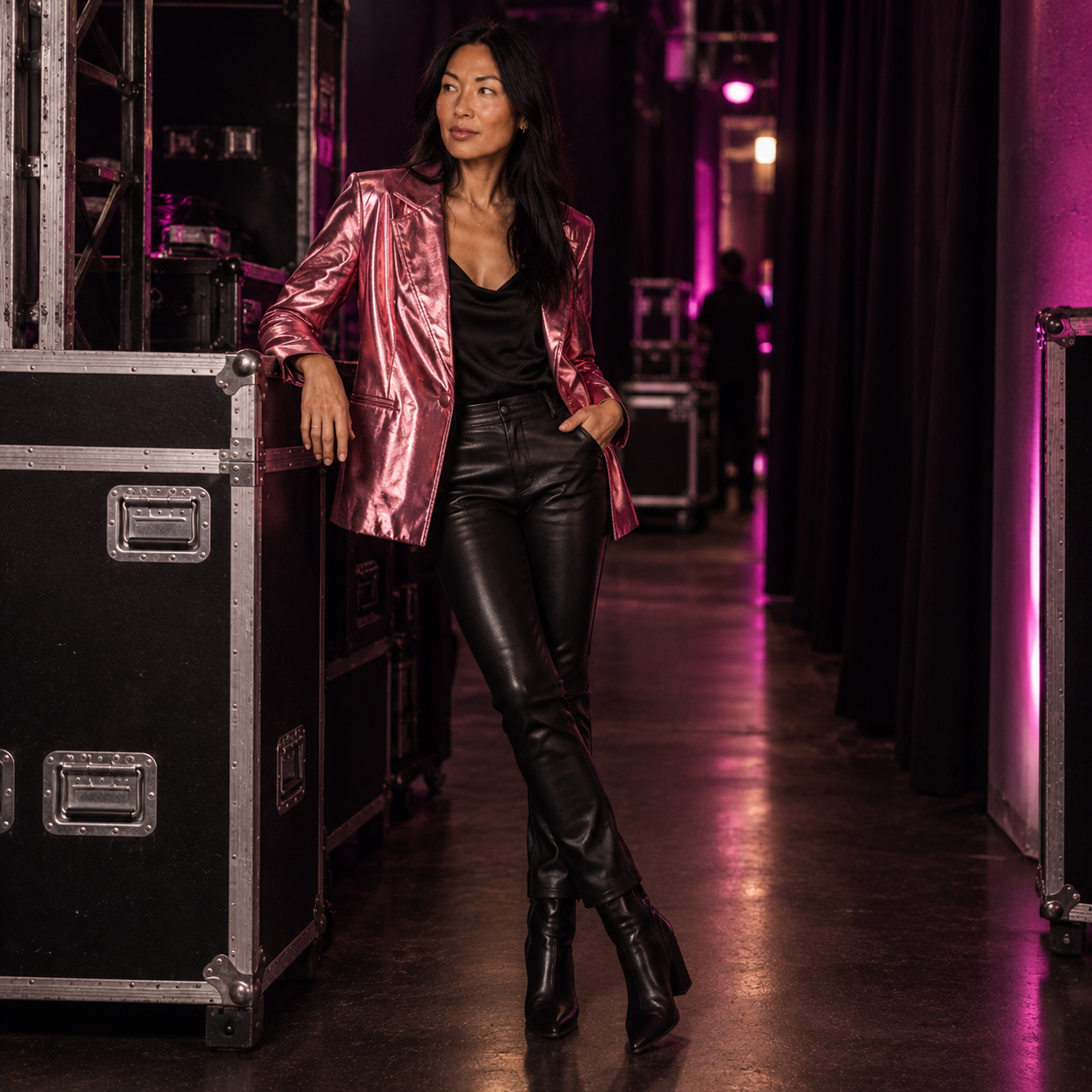 Make Your Move Metallic Pink Blazer