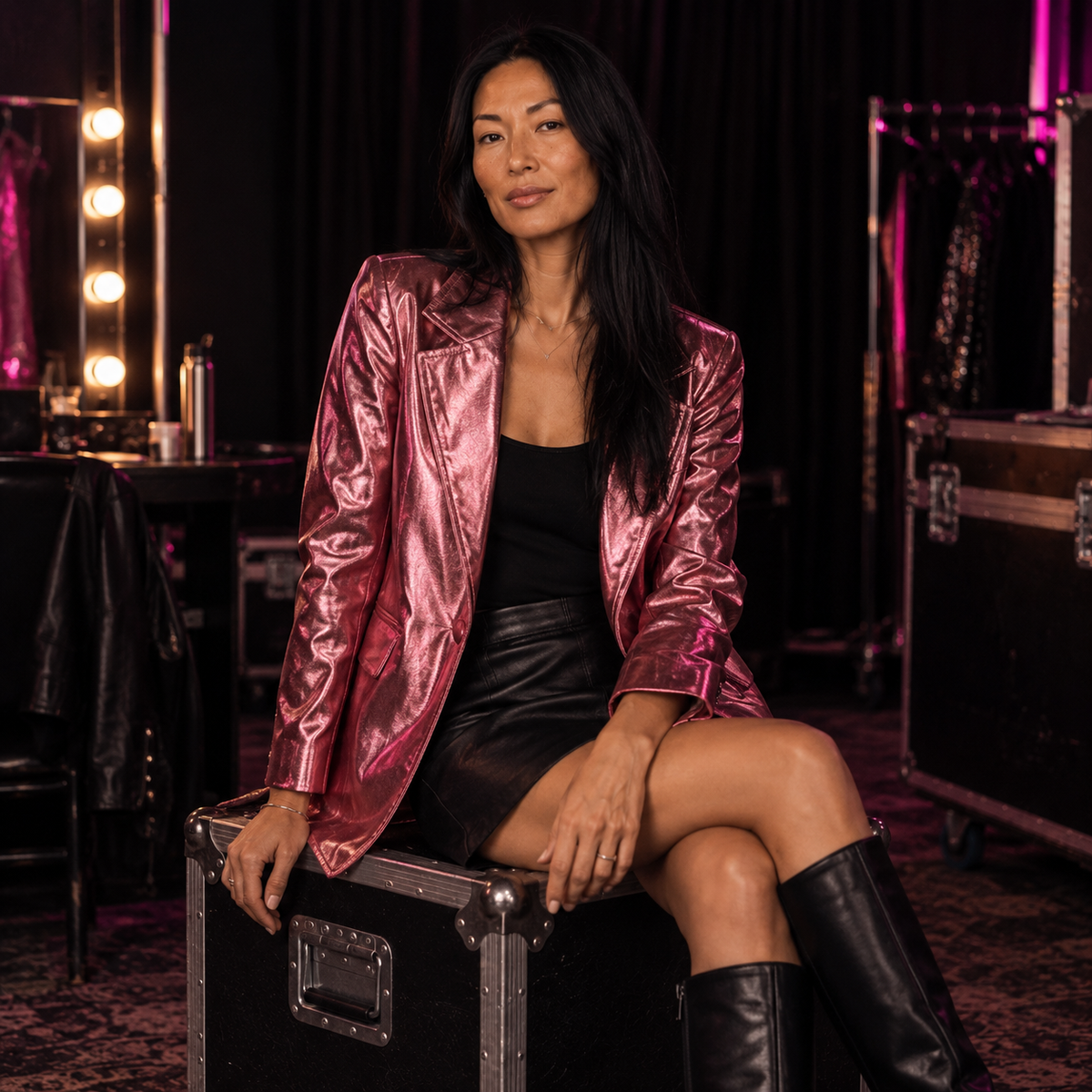 Make Your Move Metallic Pink Blazer