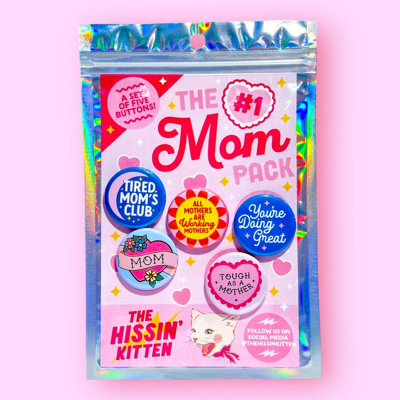 #1 Mom Button Pack - Set of 5