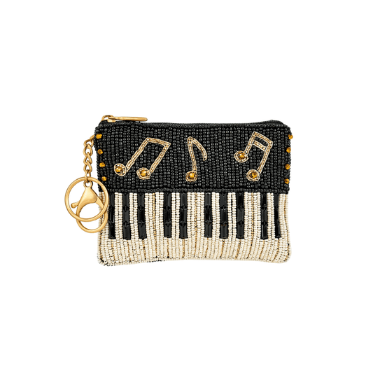 Beaded Piano & Notes Coin Purse