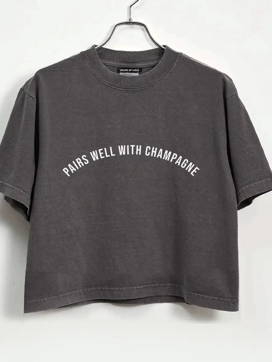 'Pairs Well With Champagne' Cropped Tee