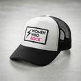 Load image into Gallery viewer, Women Who Rock Logo Patch Trucker Hat
