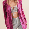 Load image into Gallery viewer, Hot Pink Sequin Boyfriend Single Blazer
